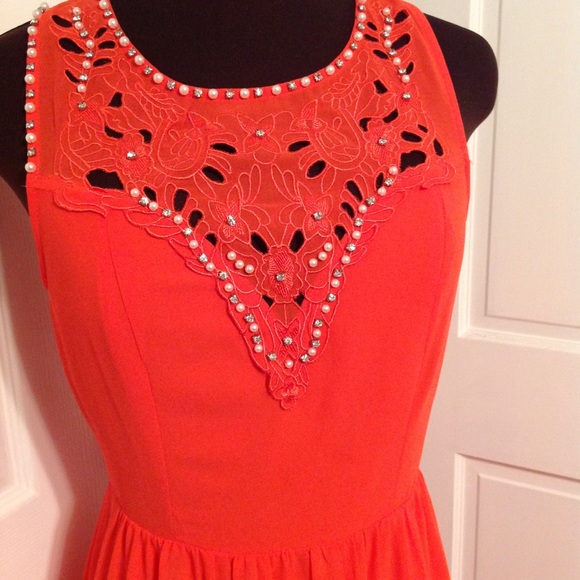 Pearl and Rhinestone accented Maxi Dress - Picture 2 of 8